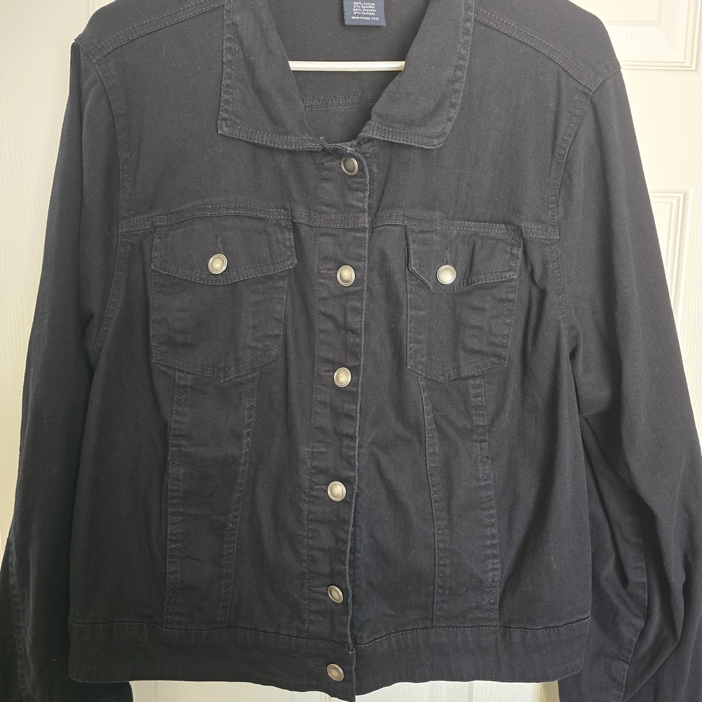 Faded Glory Black Denim Jacket